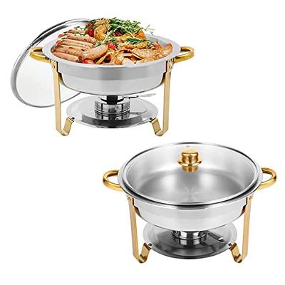 Valgus 8QT Stainless Steel Chafing Dish Buffet Chafer Set with Foldable  Frame Water Trays Food Pan Fuel Holder and Lid Food Warmers for Parties,  Banquet, Buffets, Wedding, Dining 2 Pack - Yahoo Shopping