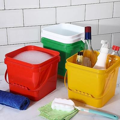 Mifoci Plastic Bucket Cleaning 5 Quart Square Bucket Red Green