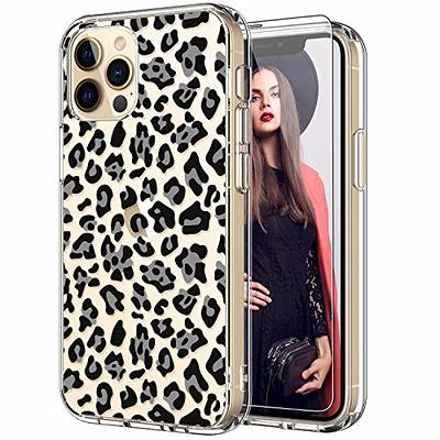 ICEDIO iPhone 12 Case with Screen Protector,iPhone 12 Pro Case,Clear with  Multi-Colored Painting Patterns for Girls Women,Shockproof Slim Fit TPU