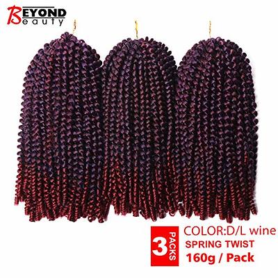 3 Packs 12 Inch Spring Twist Ombre Colors Butterfly locs Crochet Braids  Braiding Hair Extensions Low Temperature Fiber 30 Strands 160g/Pack (12 Inch,  Dark&Light Wine) - Yahoo Shopping