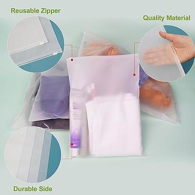 Travel Pouch, Plastic Bags, Frosted Plastic Zip Slider Bags for Clothing,  Resealable Ziplock Bag for Clothes Travel Business