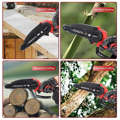 21V 6 Cordless Electric Mini Chainsaw Woodworking One-Hand Cutter