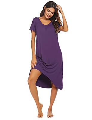 Ekouaer Womens, Short Sleeve Nightgown Nightshirt, Soft Long Sleep Shirts, Sleepwear  Plus Size, B-cherry Red, XX-Large - Yahoo Shopping