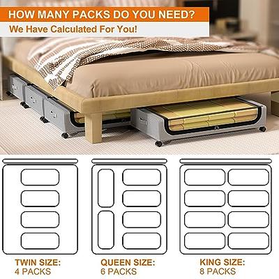 Under Bed Storage with Wheels, Upgraded Under the Bed Rolling Storage  Containers with Lid, Underbed Shoe Storage Organizer, Bedroom Storage Bins  on