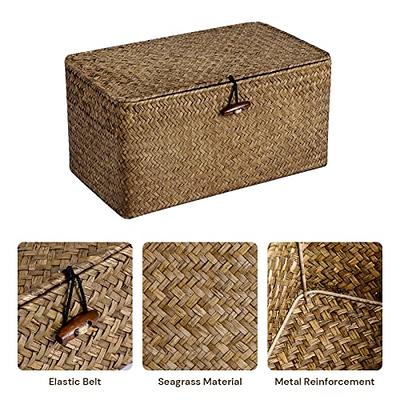 ECEGEVA Storage Baskets for Shelves, Rectangular Fabric Storage Baskets for  Toys Books, Decorative Storage Baskets with Handles for Organizing Home