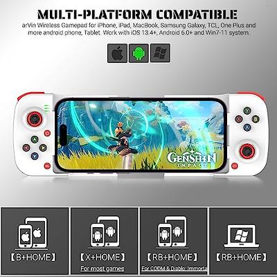 arVin Bluetooth Controller for iPhone/iPad/MacBook/iOS/Android/Samsung/ Tablet/PC Wireless Gamepad Joystick with Back Button, Analog Triggers,  Stretchable, Direct Play for Call of Duty, Genshin Impact - Yahoo Shopping