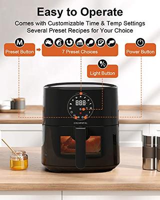 5 Quart Air Fryer with Viewing Window, Oilless Cooker, LCD Digital Touch  Screen, 7 Cooking Presets and 53 Recipes - Yahoo Shopping