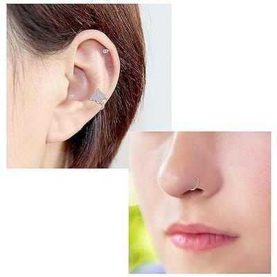 Stainless Steel Non Piercing Nose Rings Hoop 20 Gauge Fake Septum Dangle Hoop  Nose Ring, Cartilage Earrings, And Body Jewelry From Pedmg, $28.26 |  DHgate.Com