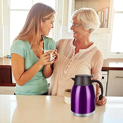 Stainless Steel Thermal Coffee Carafe Dispenser, Unbreakable Double Wall  Vacuum Thermos Flask Large Capacity 56oz 1.6L Water Tea Pot Beverage  Pitcher for Banquet and Party(Purple) - Yahoo Shopping