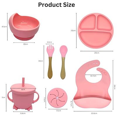  CAVEE Baby Led Weaning Utensils Infant First Stage BLW 6-12  Months Silicone Feeding Set (BPA-Free) with Suction Plate and Sippy Snack  Cup 2-in-1 Easy-Clean Toddler Eating Essentials Infant : Baby