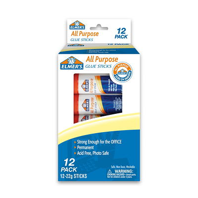  Avery Glue Stic, White, Washable, Non-Toxic, 1.27oz, 6 Glue  Sticks, 2-Pack, 12 Total