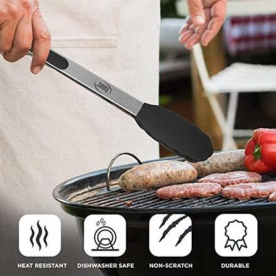 Silicone Food Tongs, Rubber Tip Tongs Stainless Steel Core Bbq