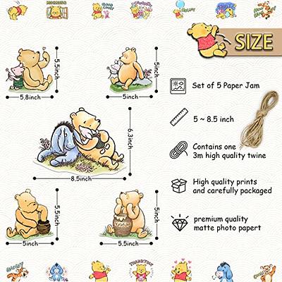 16 Pcs Classic The Pooh Centerpieces for Baby Shower Decorations Winnie Centerpieces Table Toppers on Sticks Cutouts for Winnie Party Birthday