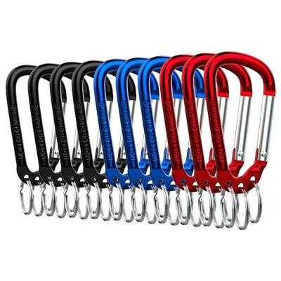 XIECHANEE Aluminum D Shape Carabiner Clip，Carabeaner Keychain Hook with 3 Key  Rings 10PCS - Yahoo Shopping