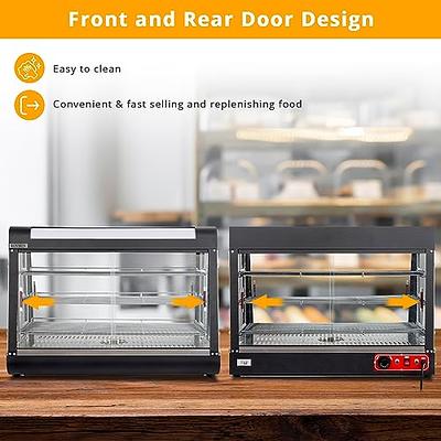 ROVSUN 3-Tier Food Warmer, 800W Commercial Food Warmer Display Electric  Countertop Food Pizza Warmer with LED Lighting Removable Shelves Glass  Door