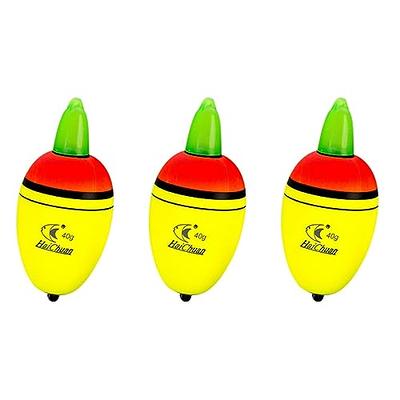 1oz Lighted Fishing Slip Bobbers EVA Green Red LED Light Up Fishing Float  with Battery, Yellow 