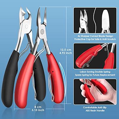 (6 Pack) Toe Nail Clippers Toenail Clippers and Fingernail Clipper Set,  Premium Stainless Steel Ultra Sharp Sturdy Curved Edge Cutter Trimmer  Finger