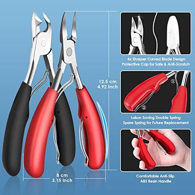 Nail Clippers with Catcher - Stainless Steel Fingernail Toenail Clipper,  Easy Grip Ultra Sharp Blade Nail Cutter with Nail File Gifts for Seniors  Men