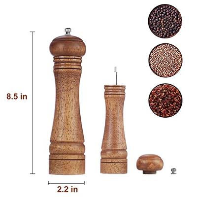 Wooden Pepper Mill or Salt Mill - 5 inch tall - Best Pepper or Salt Grinder  Wood Easily refillable - Oak Wood Pepper Grinder for Your Kitchen 