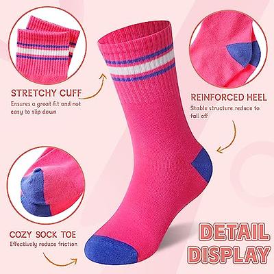 WEVIAS Kids Girls Socks Athletic Cotton Crew Sport Soft Breathable