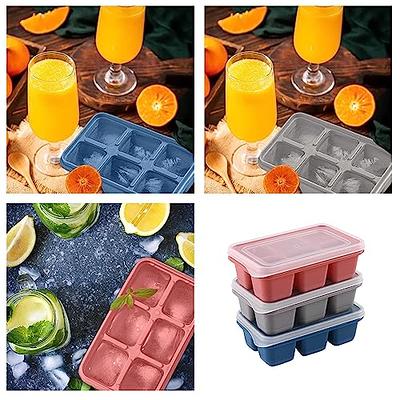 Ice Cube Trays with Lids 3 Pack,Silicone Ice Trays for Freezer,Easy Release  Silicone Ice Cube Tray,6 Big Square Ice Cubes per Tray Ideal, Stackable -  Yahoo Shopping