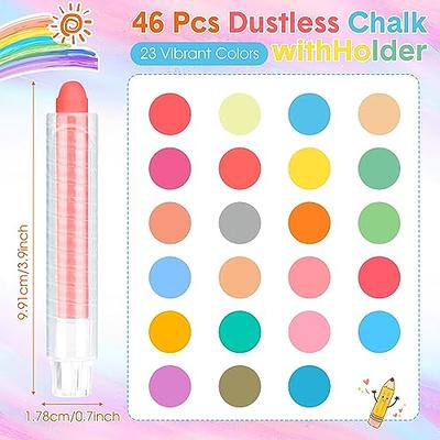  Alitte Dustless Chalk for Chalkboard with Chalk Eraser - Set  of 12 Colored Chalk & 12 White Chalk Sticks - Sketching, Drawing, Writing  Supplies for Classroom, Home Schooling, Cafe Menu