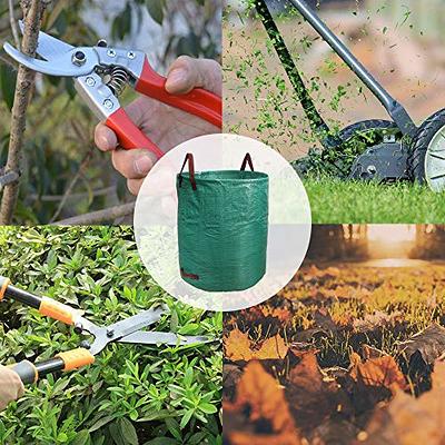 Pilntons 3 Pack 72 Gallons Reusable Yard Waste Bags with Lid Extra Large  Lawn Leaf Bags Heavy Duty with 4 Handles Garden Waste Bags Container for