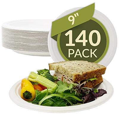 SUT 150 Pack 100% Biodegradable 7inch Heavy Duty Paper Plates