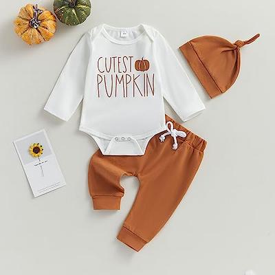 Baby 2pcs Halloween Letter and Pumpkin Print Short-sleeve T-shirt and Flared Pants Set