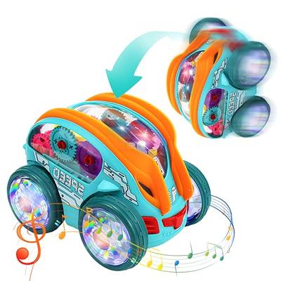 Rechargeable Remote Control Cartoon Cars for Little Kids, 2 Pack Police & Race RC Car - Toys for 3 4 5 6 Year Old Boy - Gifts for Boys Ages 3-6