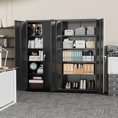 1381 Metal Office Cabinet - Metal Cabinet with 4 Shelves