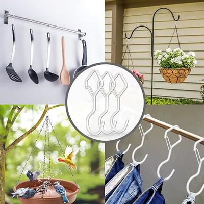 HEDGBOBO 12 Pack 4 Windproof S Hooks Heavy Duty with Safety Buckle for Hanging  Plant Bird Feeders Outdoor, Kitchen, Cups, Pot Holders, Bathroom, More  (White) - Yahoo Shopping