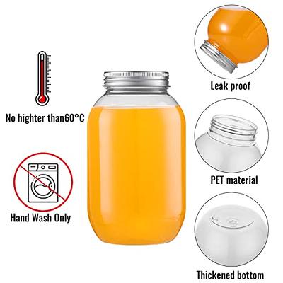 Juice Shot Bottles Set - Wide Mouth for Juicing, Beverage Storage, Liquids, 2 oz, Clear Glass with White Caps, Reusable, Leak Proof, Jars (8 Pack)