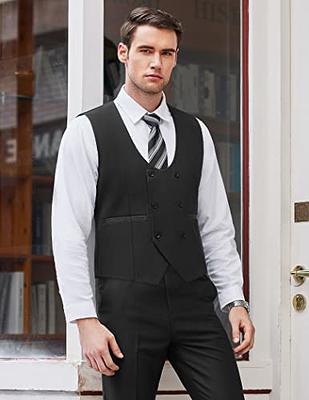 Coofandy Men's V-Neck Slim Fit Dress Suit Sleeveless Vest Waistcoat