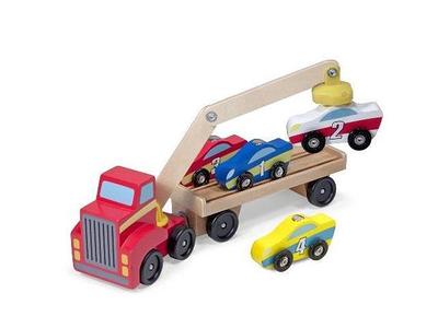 DRIVEN by Battat – Large Toy Truck with Car and Crane Arm – Tow Truck