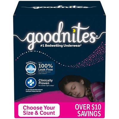 Goodnites Boys' Nighttime Bedwetting Underwear, Size S/M (43-68