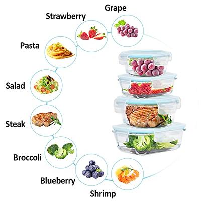 ROSOS Glass Food Storage Containers with Lids Airtight 4 Pack, Glass  Storage Containers with Lids for Food, Not Easy Broken & Leak Proof, Glass