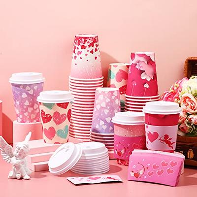 I Like You A Latte Insulated Coffee Cups with Lids - Valentine's Day Party Supplies - 12 Pieces