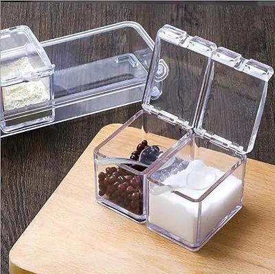 Transparent Condiment Organizer - Acrylic Spice Box with Spoons and Lids -  Multifunctional Kitchen Storage (Big) - Yahoo Shopping