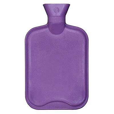 HomeTop Premium Classic Rubber Hot Water Bottle with Cute Knit Cover (2  Liter, Purple)