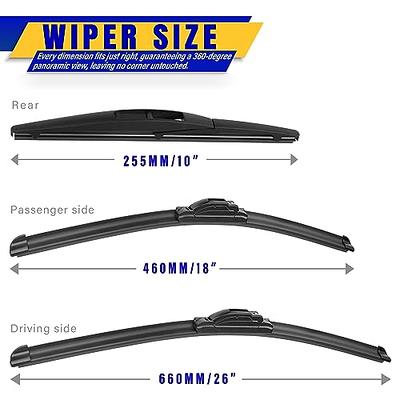 AERO Voyager 26 + 16 Premium All-Season OEM Quality Windshield Wiper  Blades with Extra Rubber Refill + 1 Year Warranty (Set of 2)