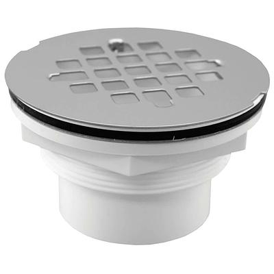 OATEY Round No-Caulk White PVC Shower Drain with 4-1/4 in. Round Snap-In  Stainless Steel Drain Cover 420992 - The Home Depot