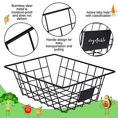 6 Pack [ Extra Large ] Wire Storage Baskets for Organizing with Lables, Pantry  Organization Bins Cabinets - Metal Basket Kitchen, Laundry, Garage, Fridge,  Bathroom Countertop Organizer, Black - Yahoo Shopping