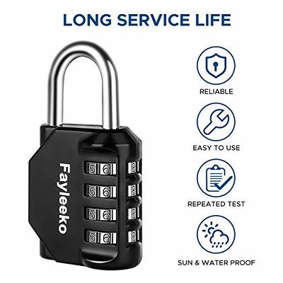 Puroma 4 Pack Combination Lock 4 Digit Locker Lock Outdoor Waterproof  Padlock for School Gym Locker, Sports Locker, Fence, Toolbox, Gate, Case,  Hasp Storage (Black) - Yahoo Shopping