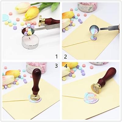 600PCS Sealing Wax Beads with 4 Tea Candles and 1 Melting Spoon