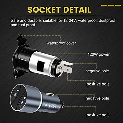 12V Waterproof Car Auto Tractor Cigarette Lighter Power Socket