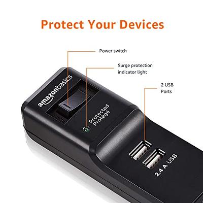   Basics Rectangular 6-Outlet Surge Protector