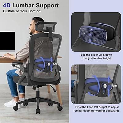 High Back Desk Chair with 4D Armrests - Black