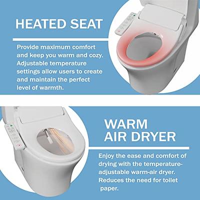 DOITOOL Heated Toilet Seat Cover Electric Heated Toilet Cushion Washable  Fast Heating Constant Temperature Toilet Seat Warmer for Round Shape Toilet