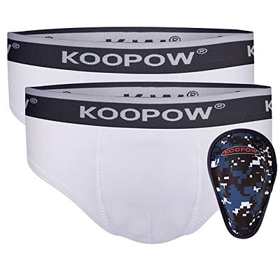 KOOPOW 2-Pack Youth Cup Underwear Youth Boys Baseball Cup Briefs